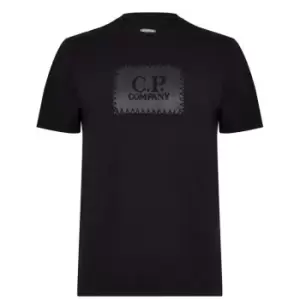 CP COMPANY 30/1 Block Logo T Shirt - Black