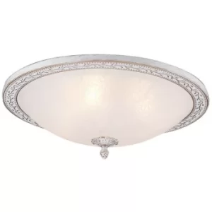 Aritos Flush Bowl Ceiling Lamp White with Gold, 4 Light, E27