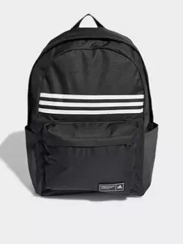 adidas Classic 3-stripes Horizontal Backpack, Black/White, Men