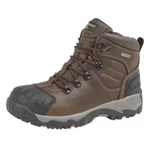 Grafters Mens Buffalo Leather Hiker Type Safety Boots (10 UK) (Brown)