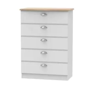 Tilly Ready Assembled 5 Drawer Chest Grey