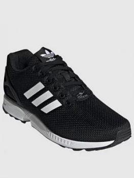 adidas Originals ZX Flux Trainers - Black/White, Size 3.5, Women