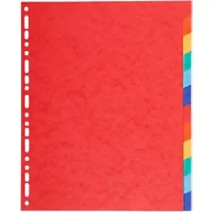 Exacompta Dividers 2112E A4+ Assorted 12 Part 220gsm Recycled Board Pack of 25