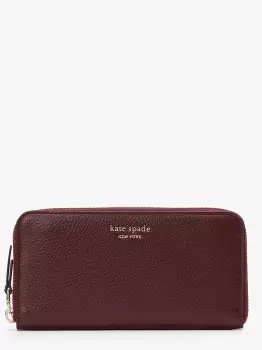 Kate Spade Veronica Pebbled Leather Zip Around Continental Wallet, Grenache, One Size