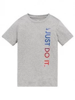 Boys, Nike Unisex Childrens NSW Vertical Just Do It Short Sleeve T-Shirt - Grey Size M 10-12 Years