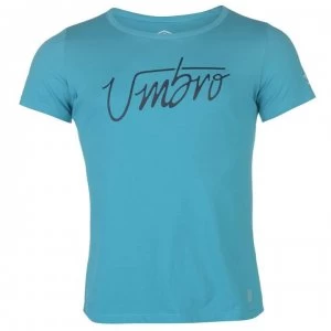 Umbro Graphic CVC T Shirt Ladie - Blue