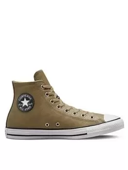 Converse Chuck Taylor All Star Leather Hi, Beige, Size 12, Men