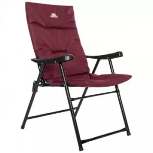 Paddy Folding Padded Deck Chair (One Size) (Maroon) - Maroon - Trespass