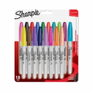 Sharpie Permanent Marker Pens Fine Point Pack of 18