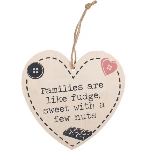 Families Are Like Fudge Hanging Heart Sign