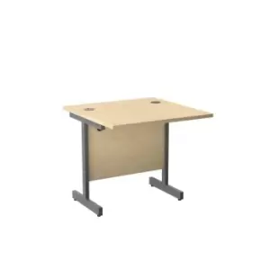 800 X 600 Single Upright Rectangular Desk Maple-Silver