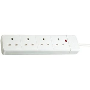 Brennenstuhl 4 Gang 2m White Neon Indicator UK Plug