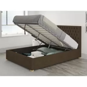 Monroe Ottoman Upholstered Bed, Yorkshire Knit, Chocolate - Ottoman Bed Size Single (90x190)
