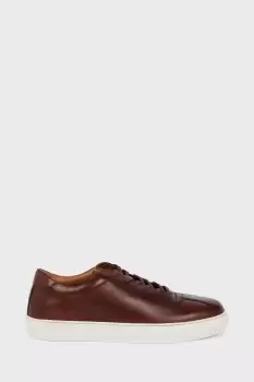 Mens Leather Smart Dark Brown Trainers