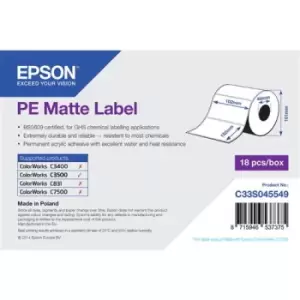 Epson PE Matte Label - Die-cut Roll: 102mm x 152mm 185 labels