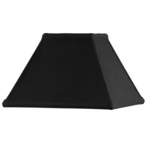 9" Inch Square Tapered Lamp Shade Black Faux Silk Fabric Cover Modern Elegant