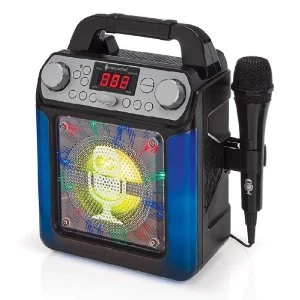 Singing Machine Groove Mini - Disco Light MP3+G Karaoke System with Voice Charger effects - Black