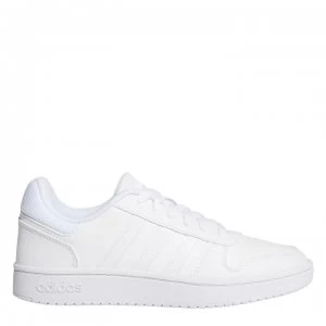 adidas Hoops Leather Child Boys Trainers - TripleWhite