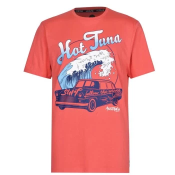 Hot Tuna Crew T Shirt Mens - Red Car