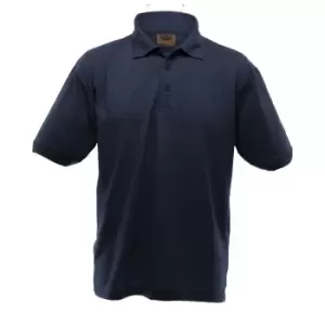 UCC 50/50 Mens Heavyweight Plain Pique Short Sleeve Polo Shirt (XS) (Navy Blue)