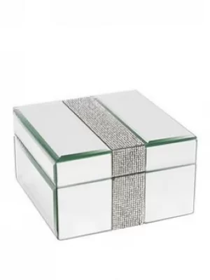 Hestia Mirror Glass Jewellery Box With Diamante Band