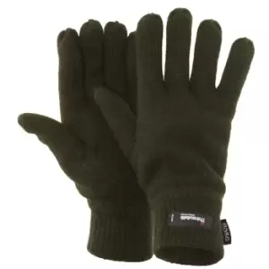 FLOSO Mens Thermal Thinsulate Knitted Winter Gloves (3M 40g) (One Size) (Olive)