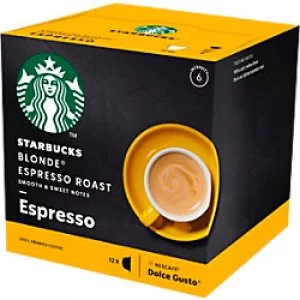 Nescafe Dolce Gusto Starbucks Espresso Blonde Roast Coffee Capsules Pack of 12