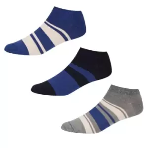 Ben Sherman Stone Stripe Socks 3 Pack Mens - Blue