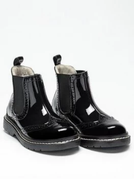 Lelli Kelly Girls Noelle Chelsea Boots, Black Patent, Size 3 Older
