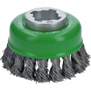 Bosch X Lock Knotted Stainless Steel Wire Cup Brush 75mm X-Lock