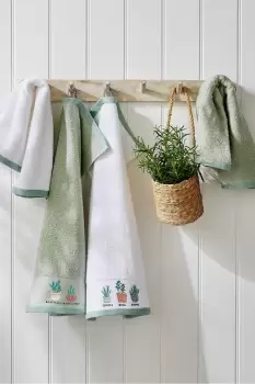 'Mixed Herbs' Cotton Tea Towel Pack of 4
