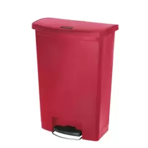 Rubbermaid SLIM JIM waste collector with pedal, capacity 90 l, WxHxD 353 x 826 x 570 mm, mobile, red