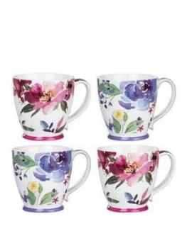 Waterside Set Of 4 Jumbo Floral Cups