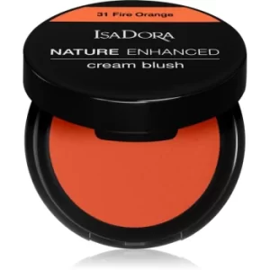 IsaDora Nature Enhanced Cream Blush Compact Blusher with Mirror and Brush Shade 31 Fire Orange