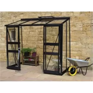 Halls Greenhouses Broadway Lean-To - 8ft x 6ft - Green - 3mm Toughened