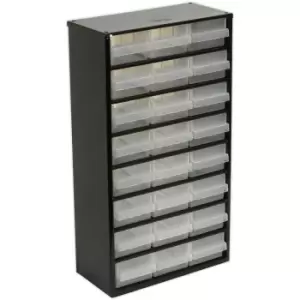 305 x 155 x 555mm 24 Drawer Parts Cabinet - BLACK - Wall Mounted / Standing Box