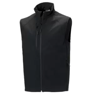 Russell Mens 3 Layer Soft Shell Gilet Jacket (2XL) (Black)