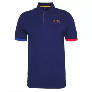2021-2022 Barcelona Slim Polo Shirt (Blue Void)