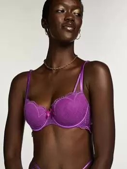 Hunkemoller Fleur Padded Bra - Purple, Purple, Size 34Dd, Women