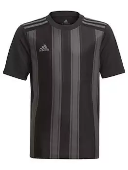 Boys, adidas Youth Striped 21 Jersey - Black, Size 7-8 Years