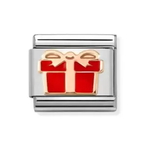 Nomination Classic Rose Gold Red Gift Box Charm