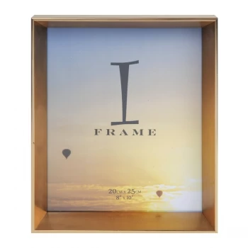8" x 10" - iFrame Gold Angled Box Photo Frame