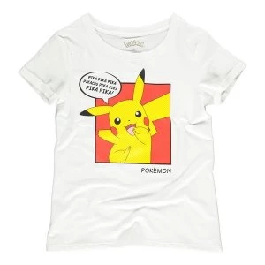 Pokemon - Pika Pika Pika PopArt Female XL T-Shirt - White