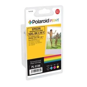 Polaroid Epson 16XL Remanufactured Inkjet Cartridge KCMY Pack of 4