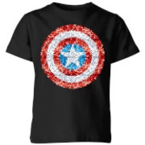 Marvel Captain America Pixelated Shield Kids T-Shirt - Black - 3-4 Years