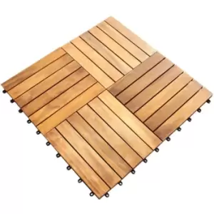 Decking Tiles Wooden Interlocking Boards Square Garden Patio Balcony Roof Terrace Hot Tub Flooring Acacia Wood Deck Tile Flooring - Brown