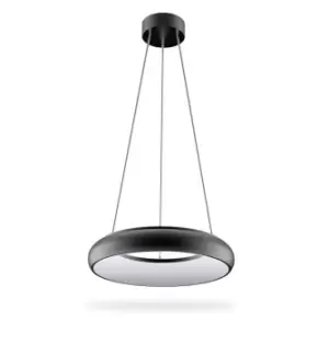Phoebe LED Downlight 25W Cool White Polo 120° Diffused Black Drop Pendant