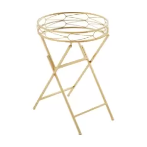 Jolie Round Gold Tray Table