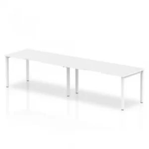 Trexus Bench Desk 2 Person Side to Side Configuration White Leg