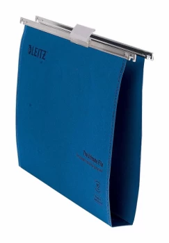 Leitz Ultimate Suspension File Foolscap Blue Recycled with Tabs Inserts 30mm Pack of 50